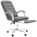 Silla de oficina reclinable cuero sintético gris