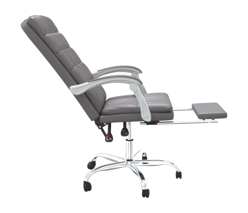 Silla de oficina reclinable cuero sintético gris