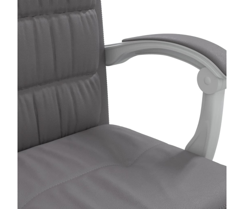 Silla de oficina reclinable cuero sintético gris