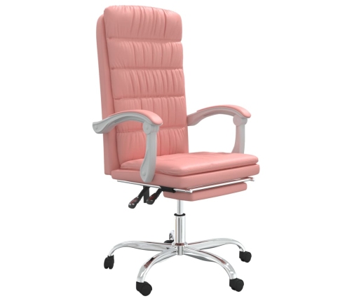 Silla de oficina reclinable cuero sintético rosa