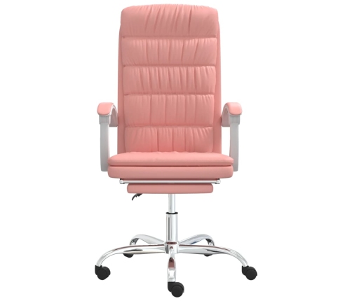 Silla de oficina reclinable cuero sintético rosa