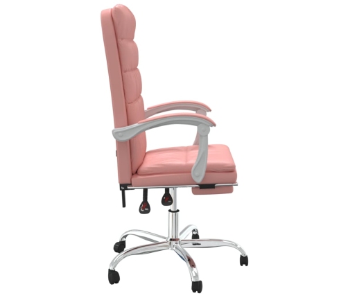 Silla de oficina reclinable cuero sintético rosa