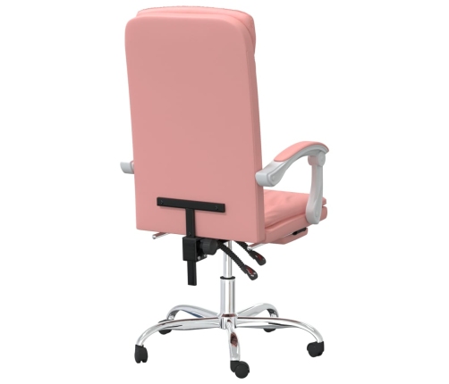 Silla de oficina reclinable cuero sintético rosa