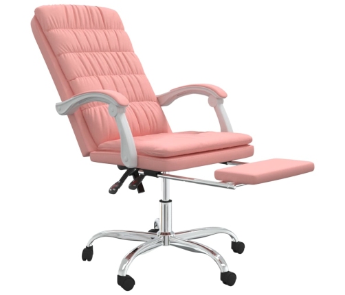 Silla de oficina reclinable cuero sintético rosa