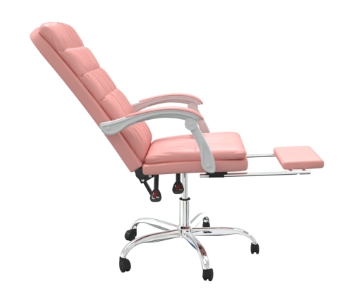 Silla de oficina reclinable cuero sintético rosa