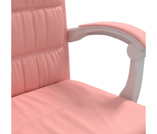 Silla de oficina reclinable cuero sintético rosa