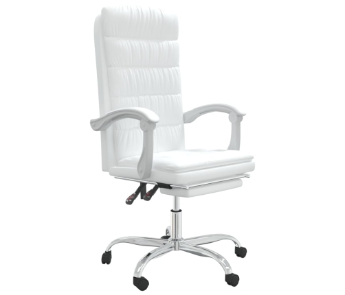 Silla de oficina reclinable cuero sintético blanco