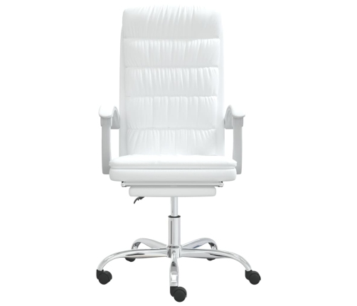 Silla de oficina reclinable cuero sintético blanco