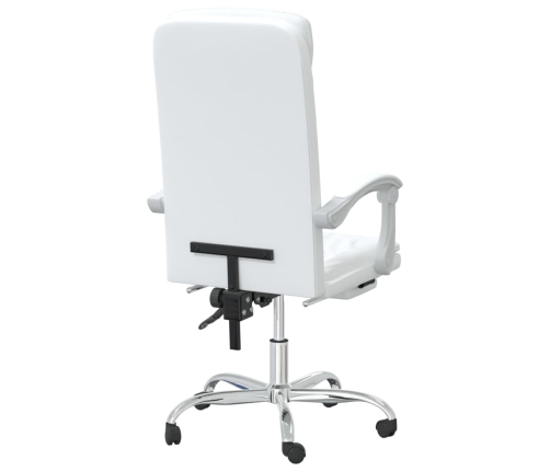 Silla de oficina reclinable cuero sintético blanco