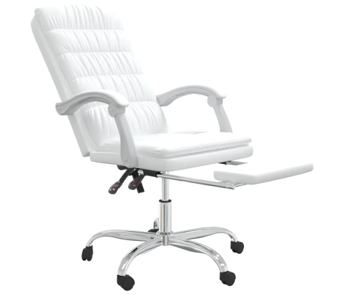 Silla de oficina reclinable cuero sintético blanco