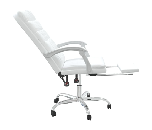 Silla de oficina reclinable cuero sintético blanco