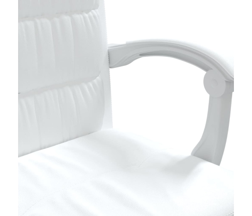 Silla de oficina reclinable cuero sintético blanco