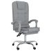 Silla de oficina reclinable con masaje de tela gris claro