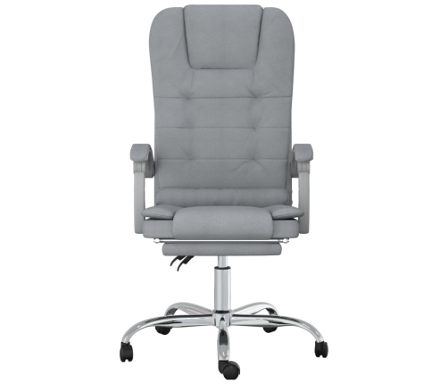 Silla de oficina reclinable con masaje de tela gris claro