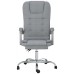 Silla de oficina reclinable con masaje de tela gris claro