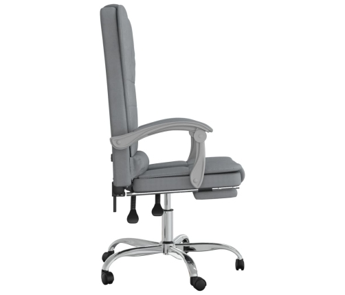 Silla de oficina reclinable con masaje de tela gris claro