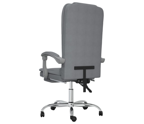 Silla de oficina reclinable con masaje de tela gris claro