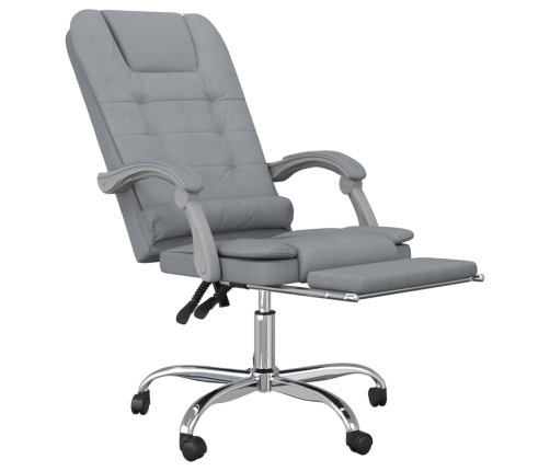 Silla de oficina reclinable con masaje de tela gris claro