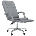 Silla de oficina reclinable con masaje de tela gris claro