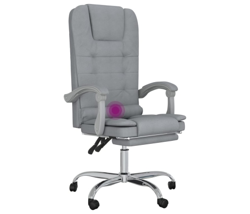 Silla de oficina reclinable con masaje de tela gris claro