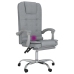 Silla de oficina reclinable con masaje de tela gris claro