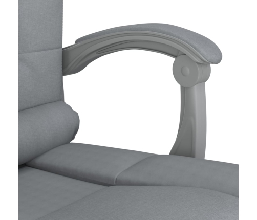 Silla de oficina reclinable con masaje de tela gris claro