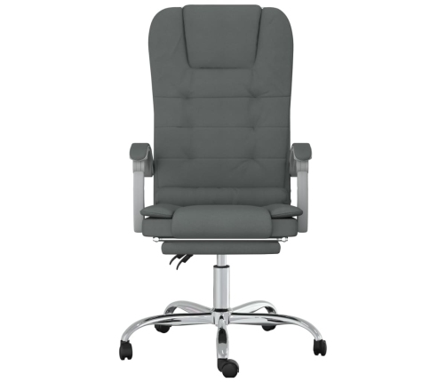 Silla de oficina reclinable con masaje de tela gris oscuro