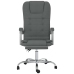 Silla de oficina reclinable con masaje de tela gris oscuro