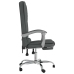 Silla de oficina reclinable con masaje de tela gris oscuro