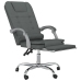 Silla de oficina reclinable con masaje de tela gris oscuro