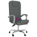 Silla de oficina reclinable con masaje de tela gris oscuro