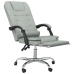 Silla de oficina reclinable con masaje terciopelo gris claro