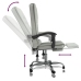 Silla de oficina reclinable con masaje terciopelo gris claro