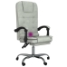 Silla de oficina reclinable con masaje terciopelo gris claro