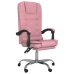 Silla de oficina reclinable con masaje terciopelo rosa