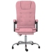 Silla de oficina reclinable con masaje terciopelo rosa