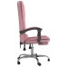 Silla de oficina reclinable con masaje terciopelo rosa