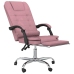 Silla de oficina reclinable con masaje terciopelo rosa