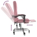 Silla de oficina reclinable con masaje terciopelo rosa