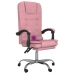 Silla de oficina reclinable con masaje terciopelo rosa