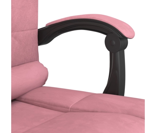 Silla de oficina reclinable con masaje terciopelo rosa