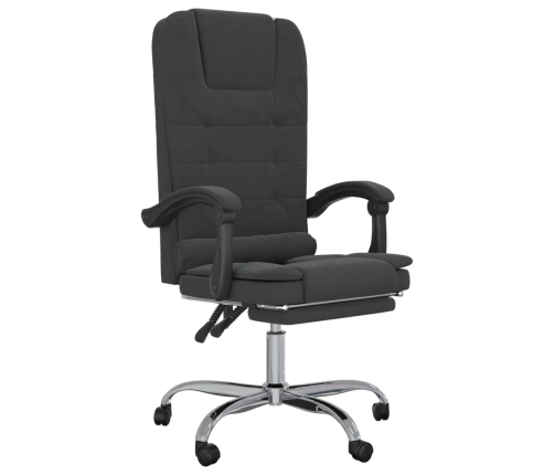 Silla de oficina reclinable con masaje terciopelo negro