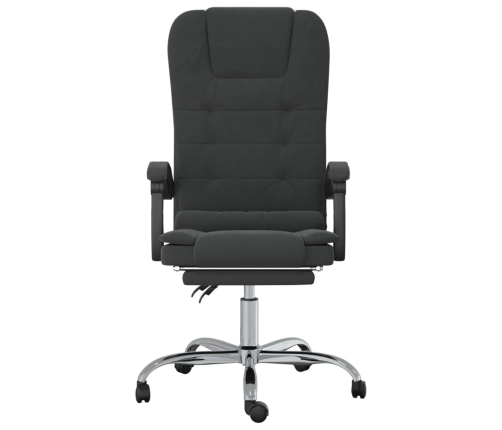 Silla de oficina reclinable con masaje terciopelo negro