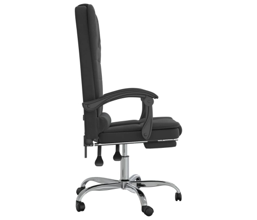 Silla de oficina reclinable con masaje terciopelo negro