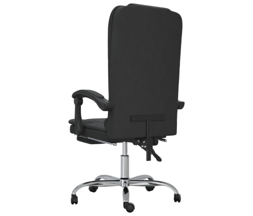 Silla de oficina reclinable con masaje terciopelo negro