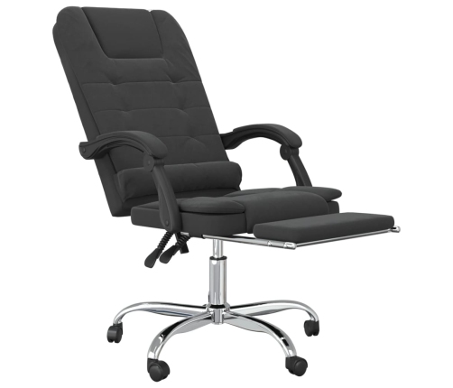 Silla de oficina reclinable con masaje terciopelo negro