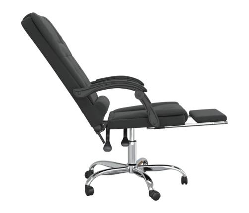 Silla de oficina reclinable con masaje terciopelo negro