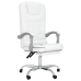 Silla de oficina reclinable masaje cuero sintético blanco