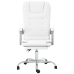 Silla de oficina reclinable masaje cuero sintético blanco