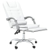 Silla de oficina reclinable masaje cuero sintético blanco